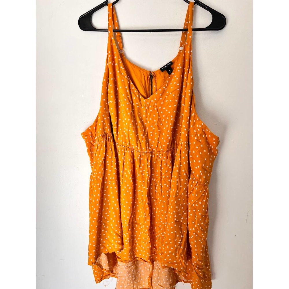 Torrid Mustard Yellow Polka-Dot Cami Tank Blouse Size 4X
